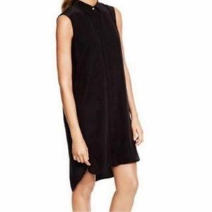 J Crew Silk Sleeveless Button-up Dress in Navy